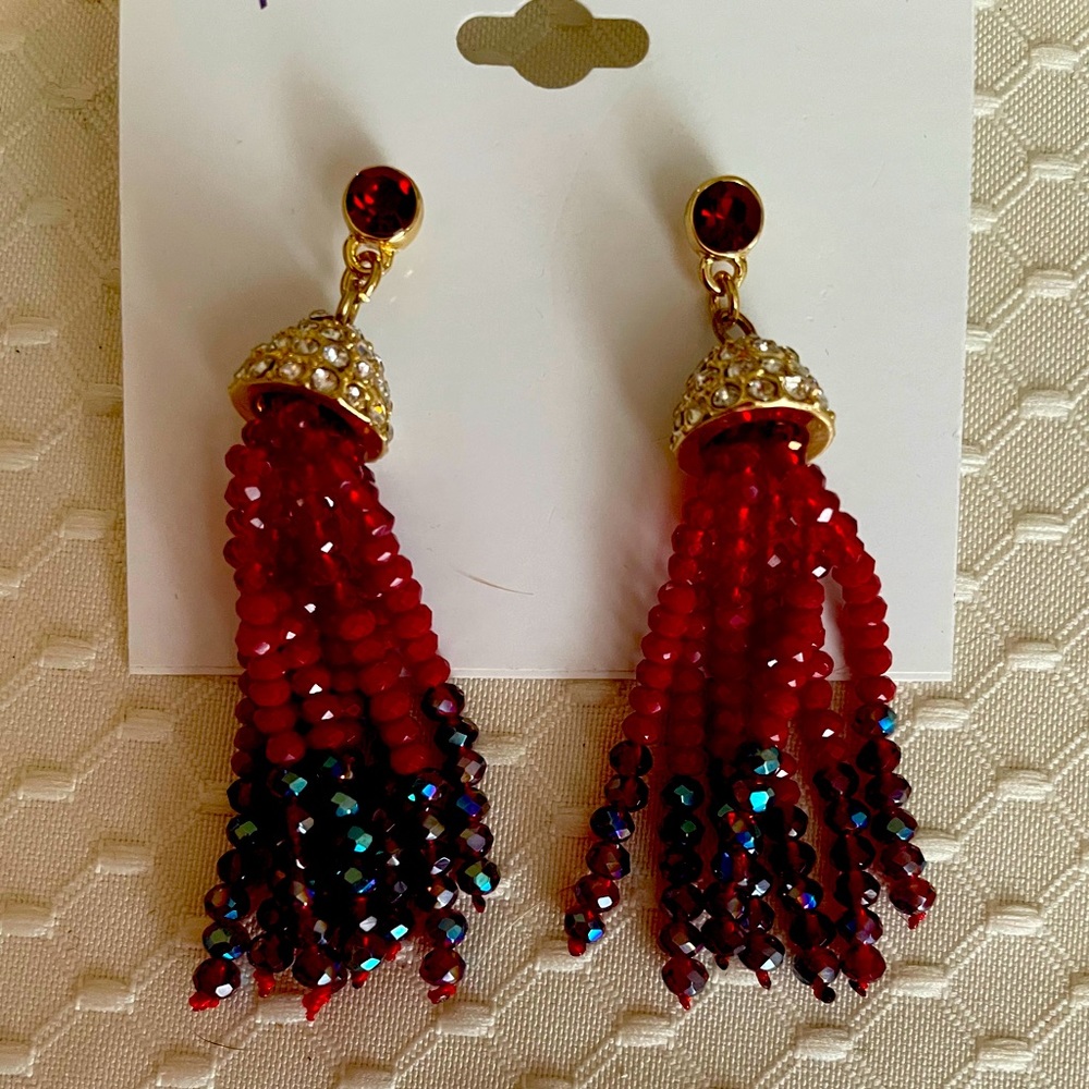 Beaded tassel earrings